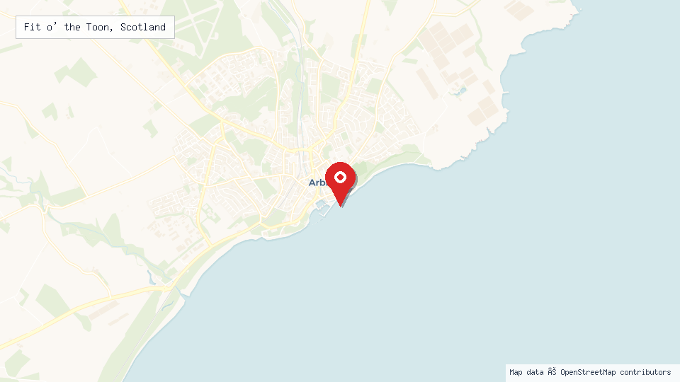Street map of Fit o' the Toon, Scotland with location pin