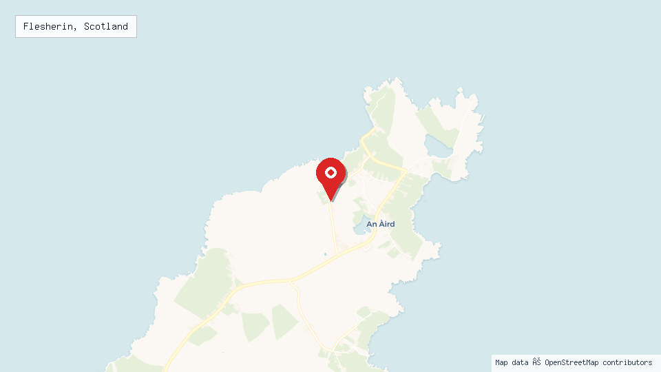 Street map of Flesherin, Scotland with location pin