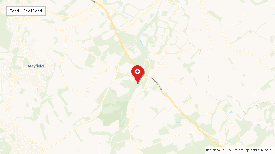 Street map of Ford, Scotland with location pin
