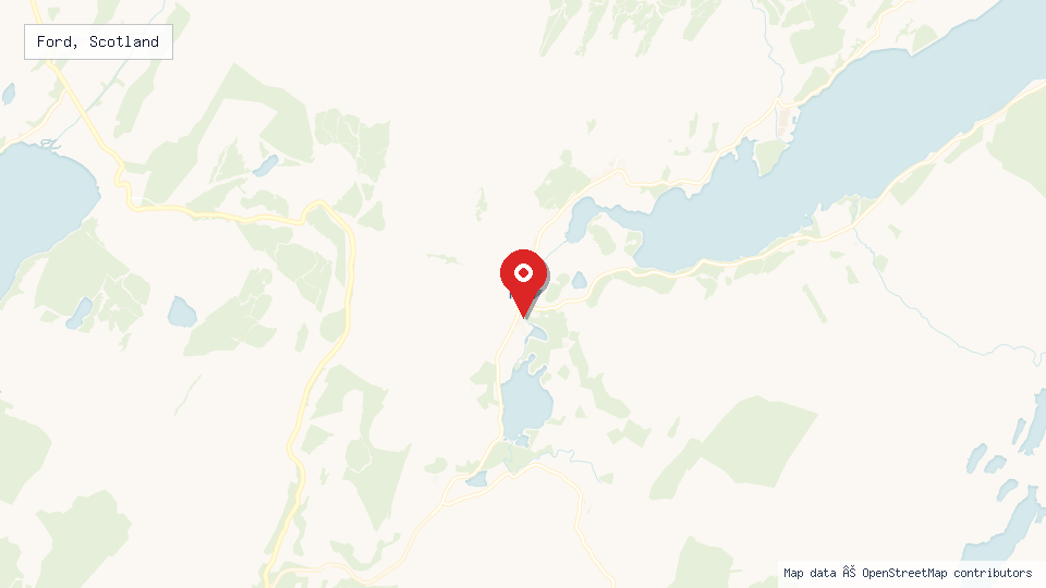 Street map of Ford, Scotland with location pin