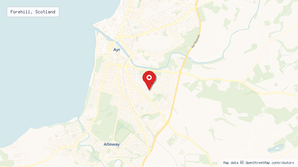 Street map of Forehill, Scotland with location pin