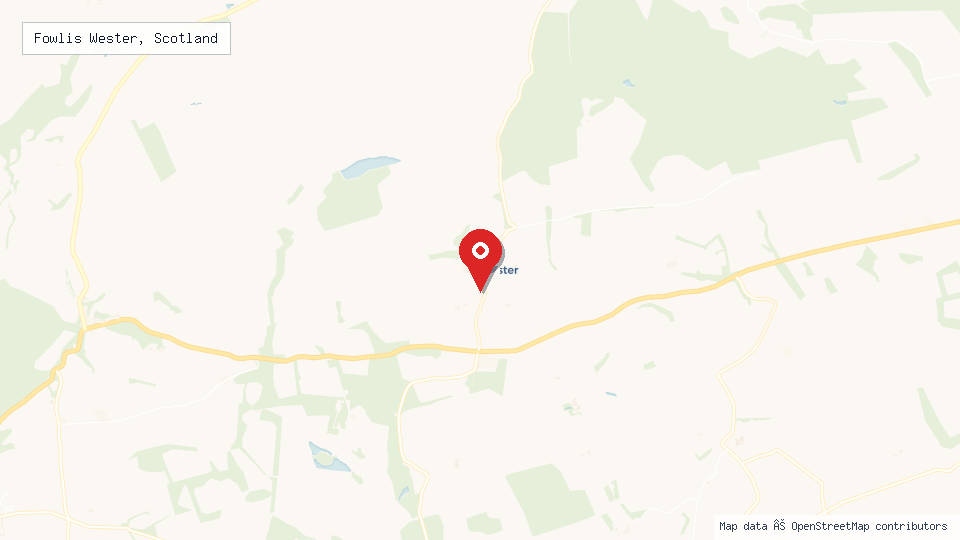 Street map of Fowlis Wester, Scotland with location pin