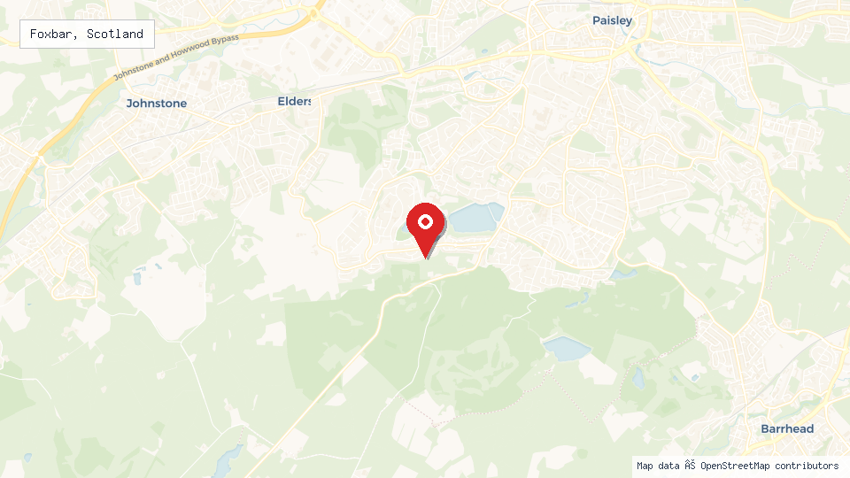 Street map of Foxbar, Scotland with location pin