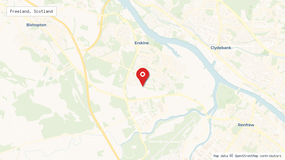 Street map of Freeland, Scotland with location pin
