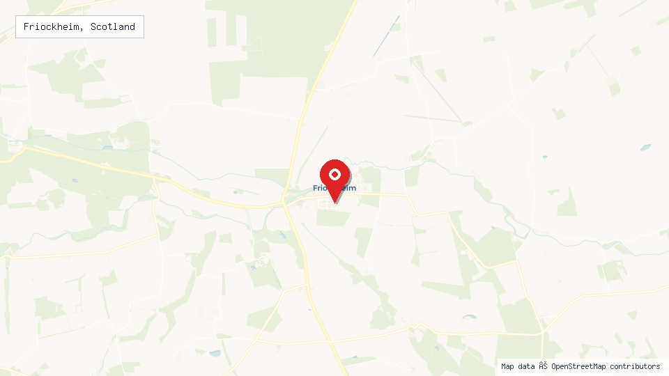 Street map of Friockheim, Scotland with location pin