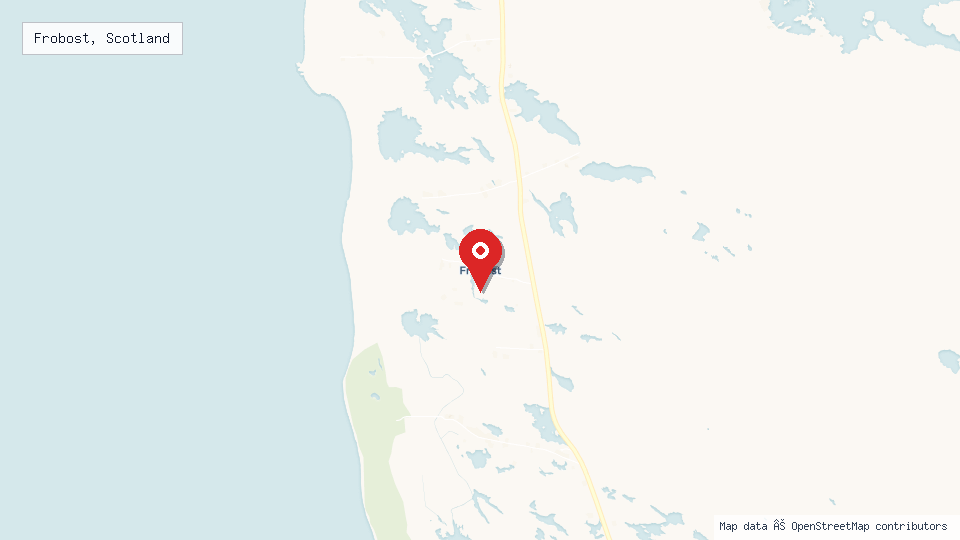 Street map of Frobost, Scotland with location pin