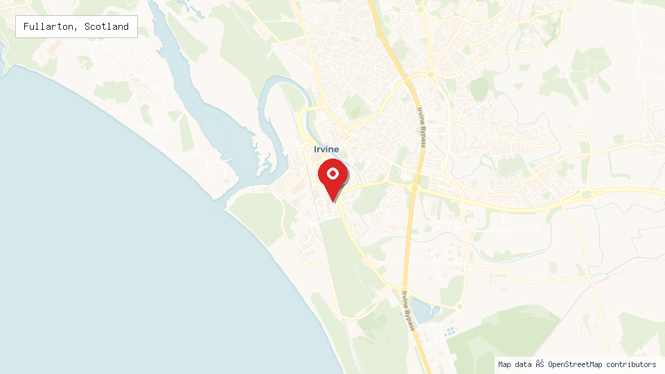 Street map of Fullarton, Scotland with location pin