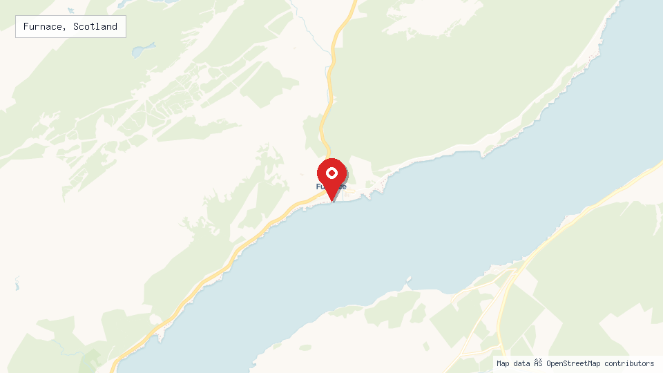 Street map of Furnace, Scotland with location pin