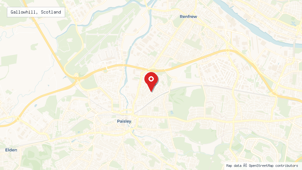 Street map of Gallowhill, Scotland with location pin
