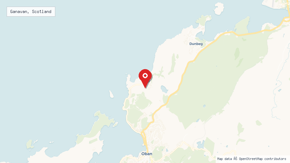 Street map of Ganavan, Scotland with location pin