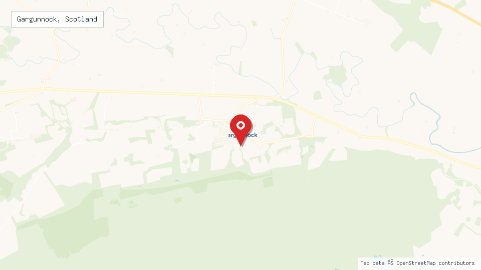 Street map of Gargunnock, Scotland with location pin