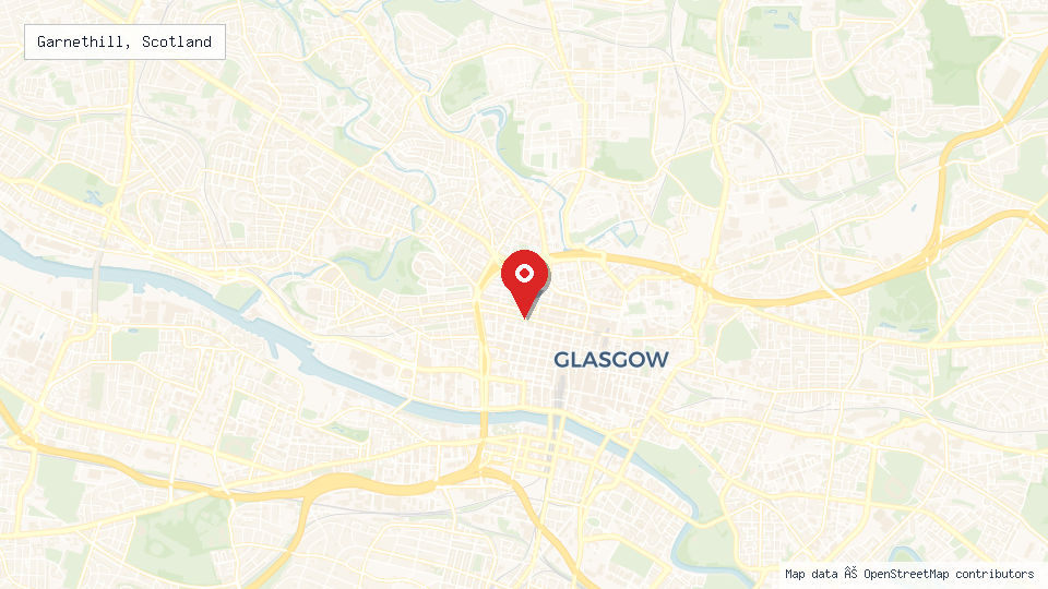 Street map of Garnethill, Scotland with location pin