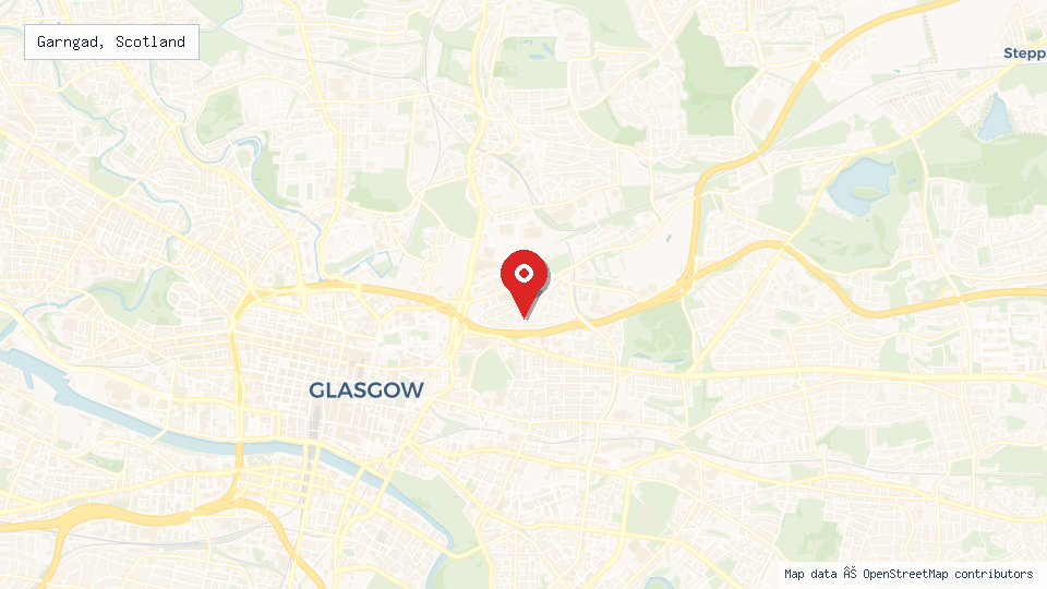 Street map of Garngad, Scotland with location pin