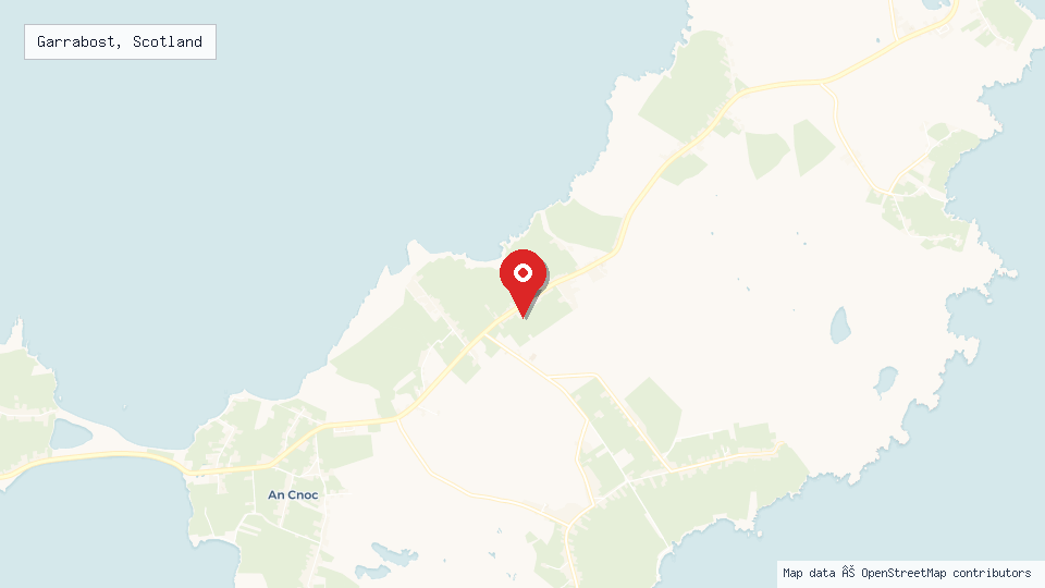 Street map of Garrabost, Scotland with location pin