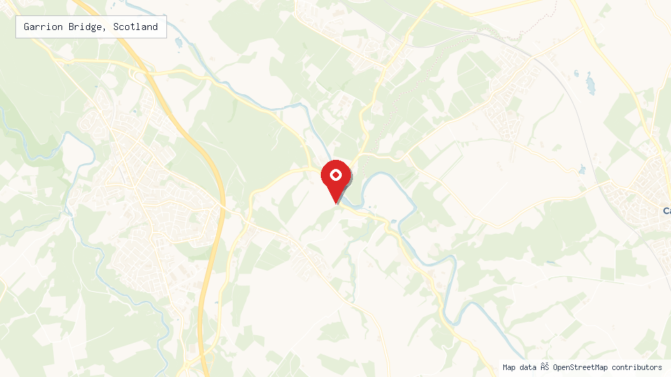 Street map of Garrion Bridge, Scotland with location pin