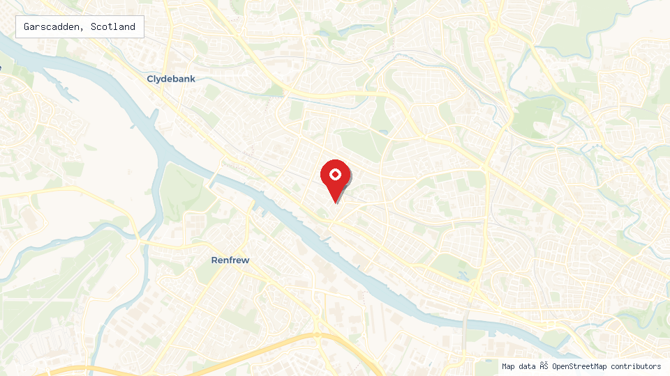 Street map of Garscadden, Scotland with location pin