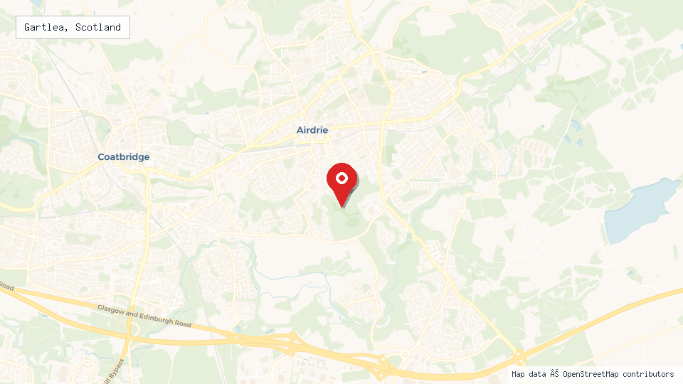 Street map of Gartlea, Scotland with location pin