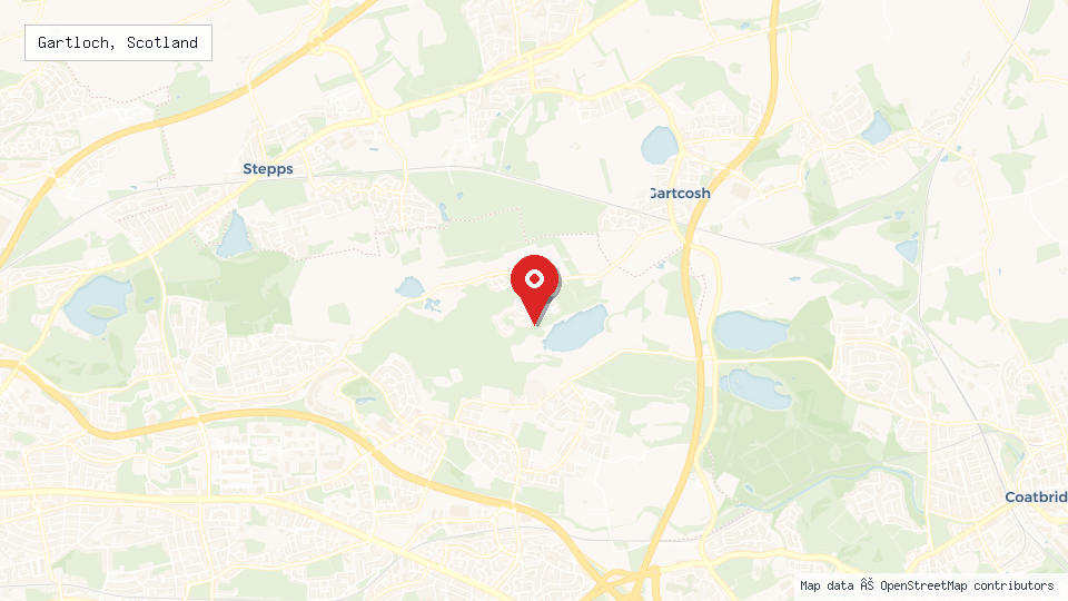 Street map of Gartloch, Scotland with location pin