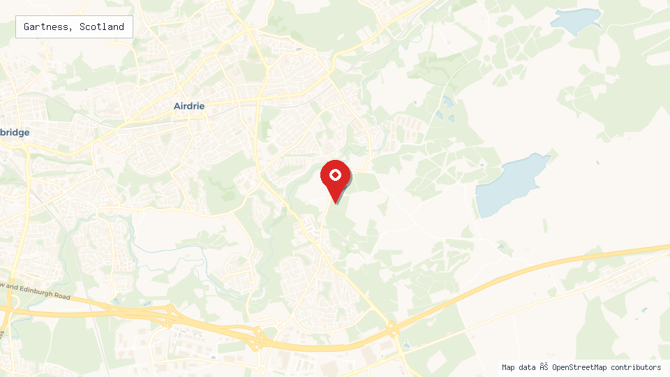 Street map of Gartness, Scotland with location pin
