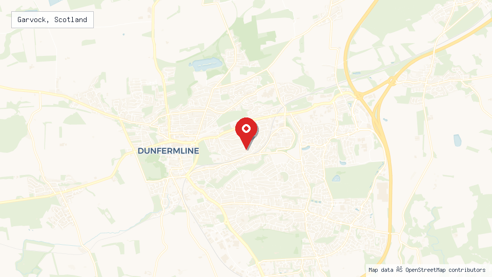 Street map of Garvock, Scotland with location pin