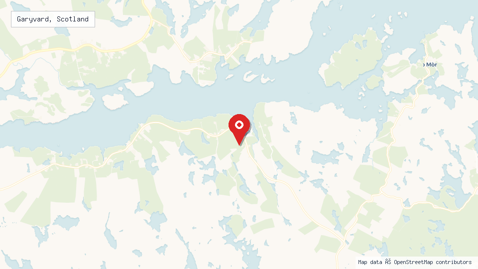 Street map of Garyvard, Scotland with location pin