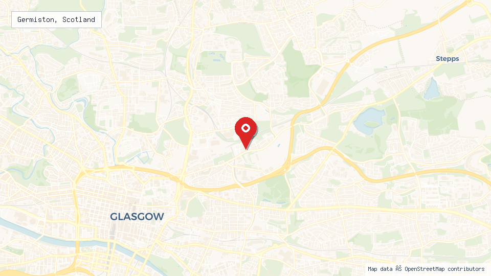 Street map of Germiston, Scotland with location pin