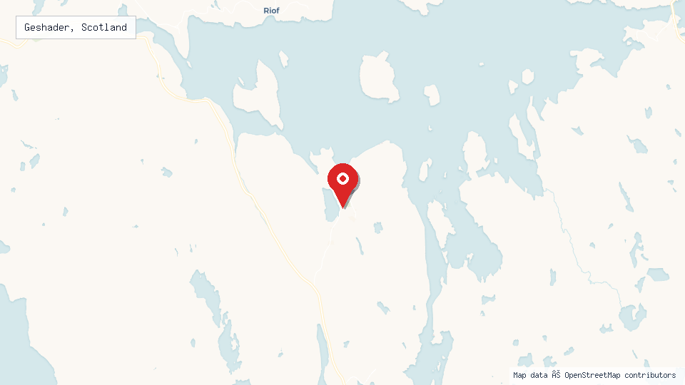 Street map of Geshader, Scotland with location pin