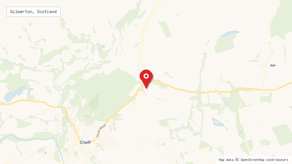 Street map of Gilmerton, Scotland with location pin