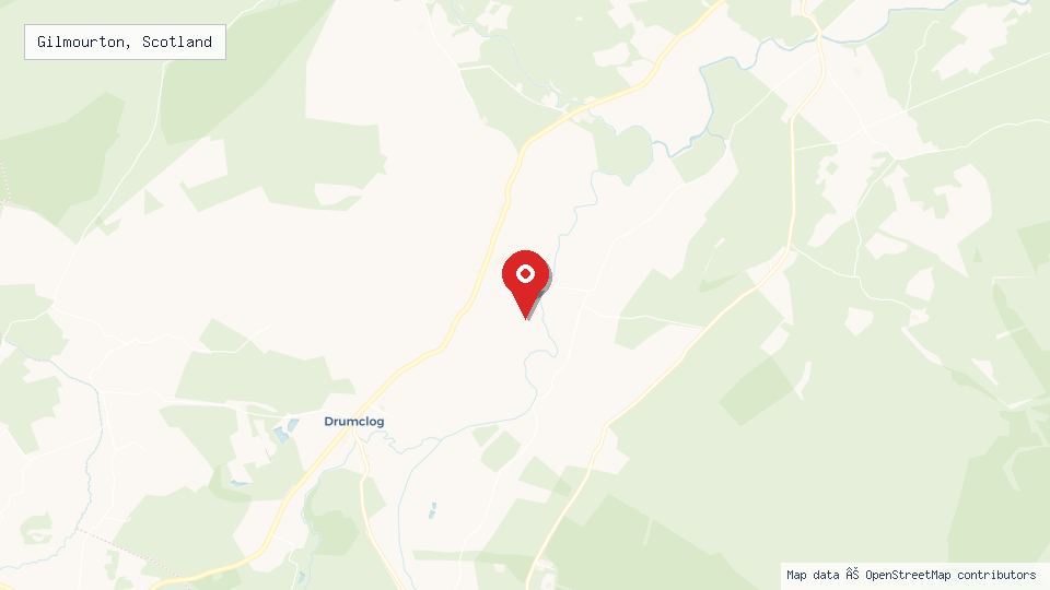 Street map of Gilmourton, Scotland with location pin