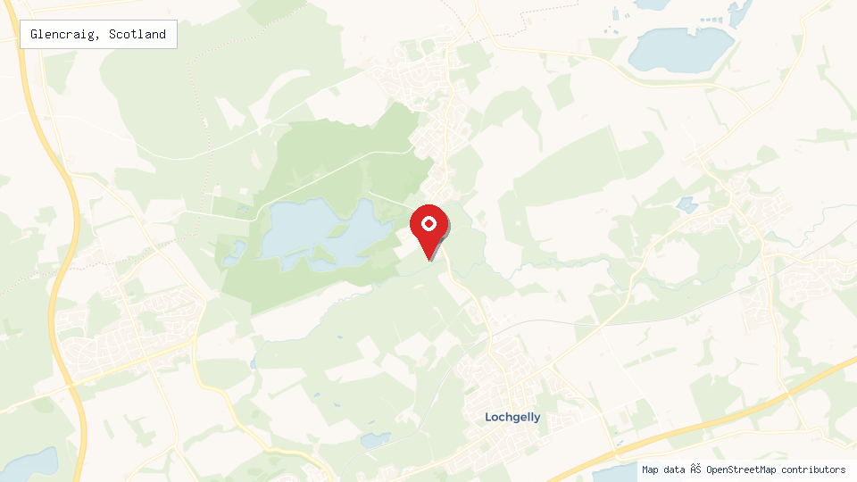 Street map of Glencraig, Scotland with location pin
