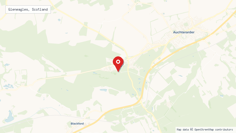 Street map of Gleneagles, Scotland with location pin