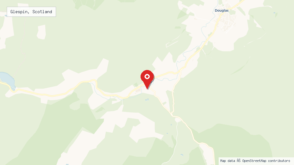 Street map of Glespin, Scotland with location pin