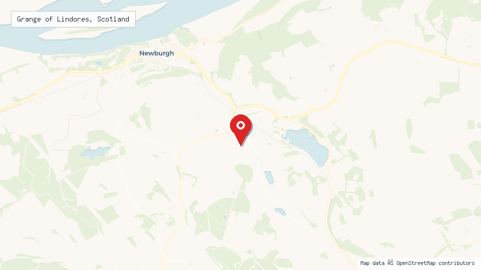 Street map of Grange of Lindores, Scotland with location pin