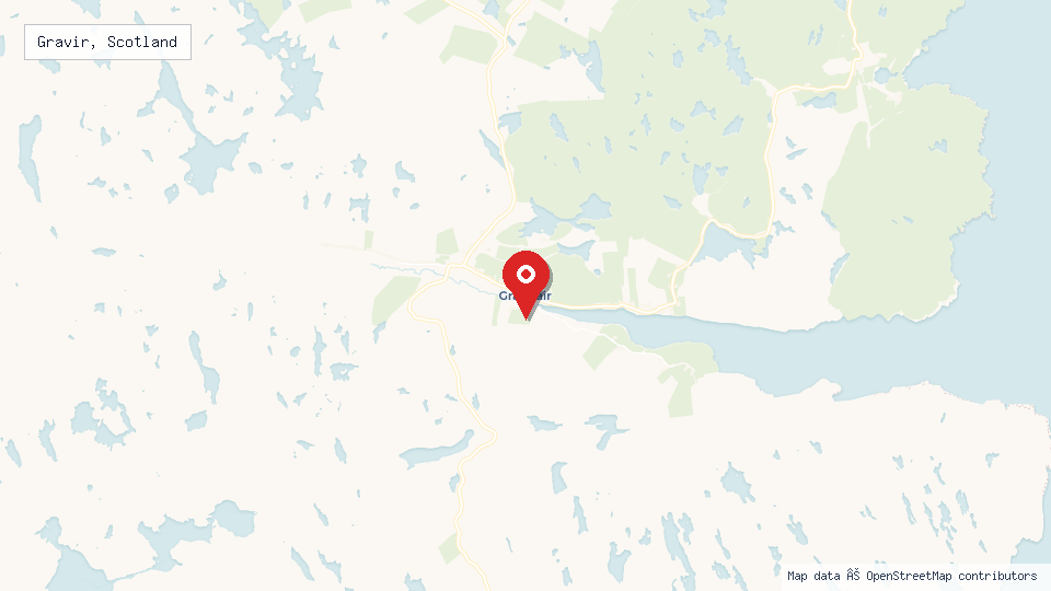 Street map of Gravir, Scotland with location pin