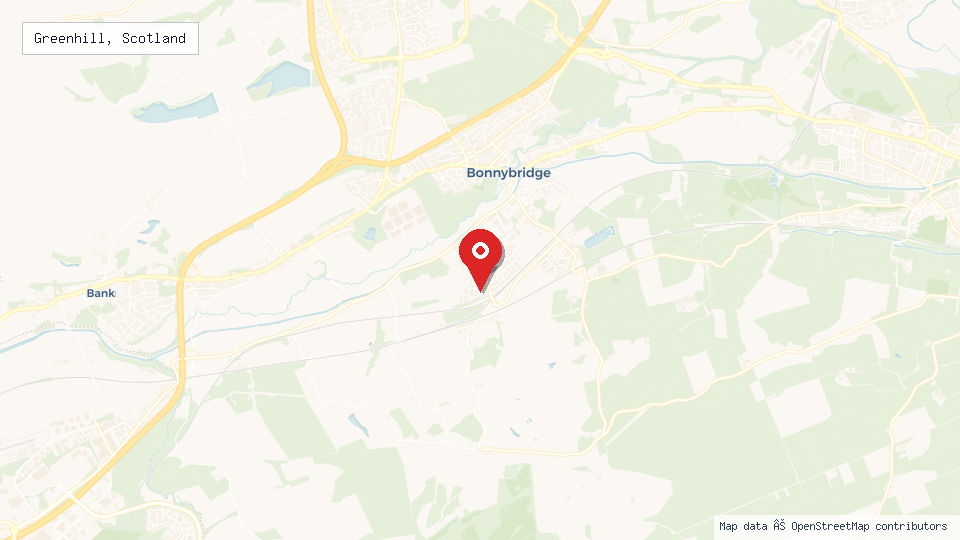 Street map of Greenhill, Scotland with location pin