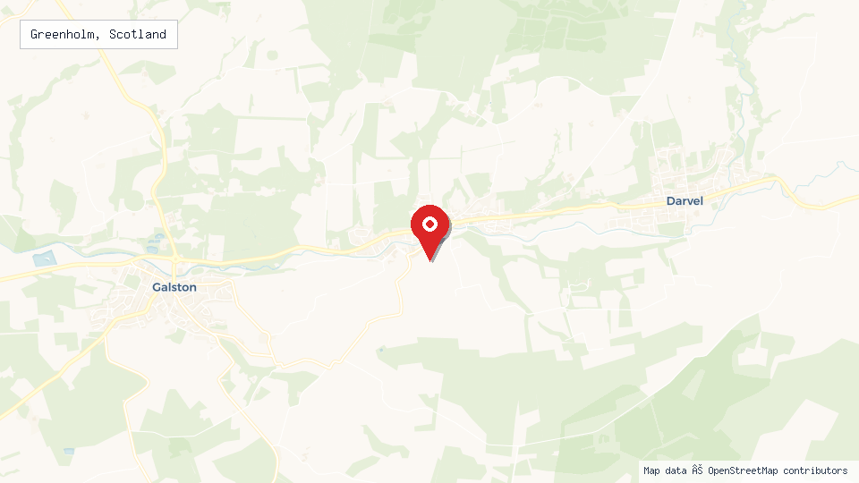 Street map of Greenholm, Scotland with location pin