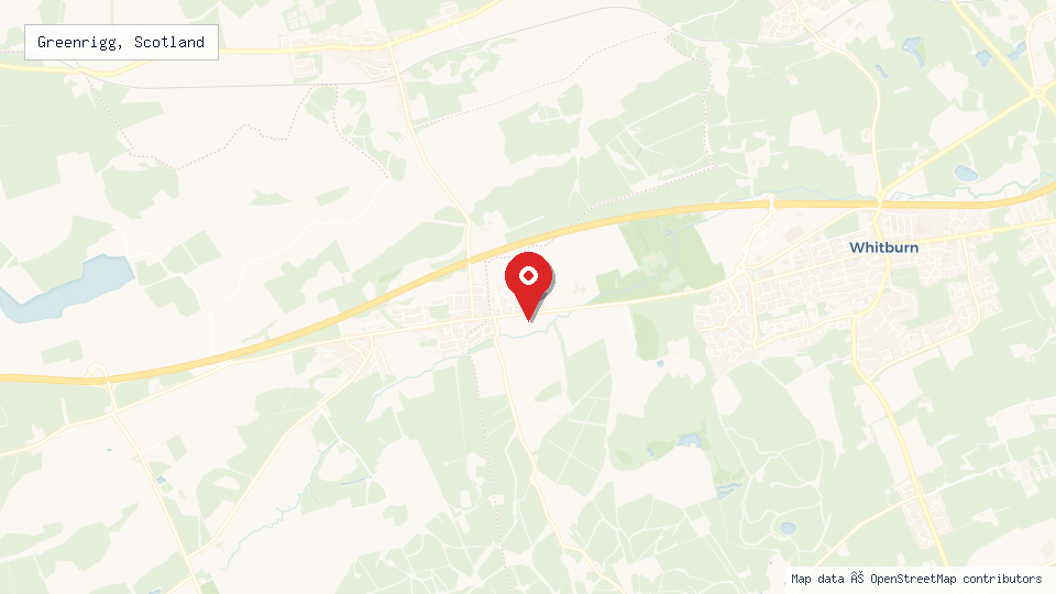 Street map of Greenrigg, Scotland with location pin