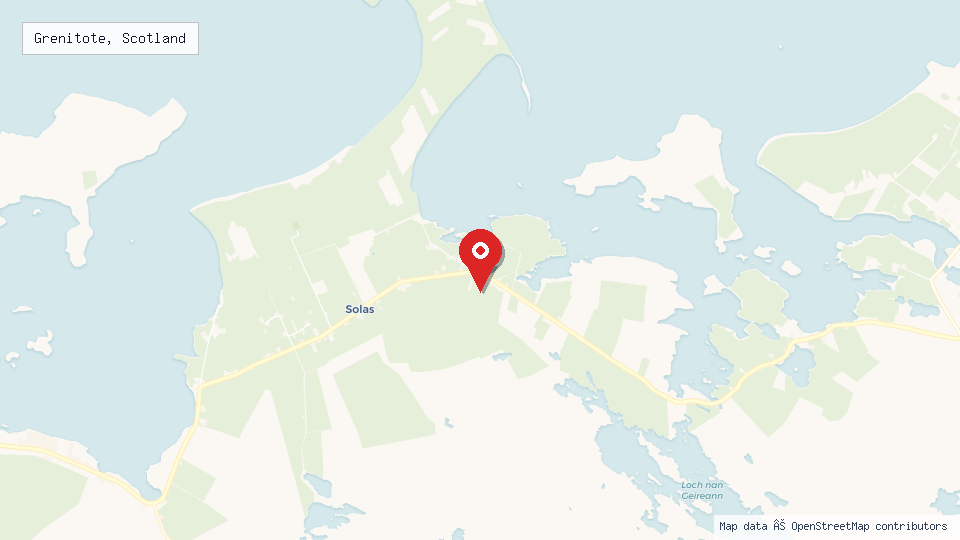 Street map of Grenitote, Scotland with location pin