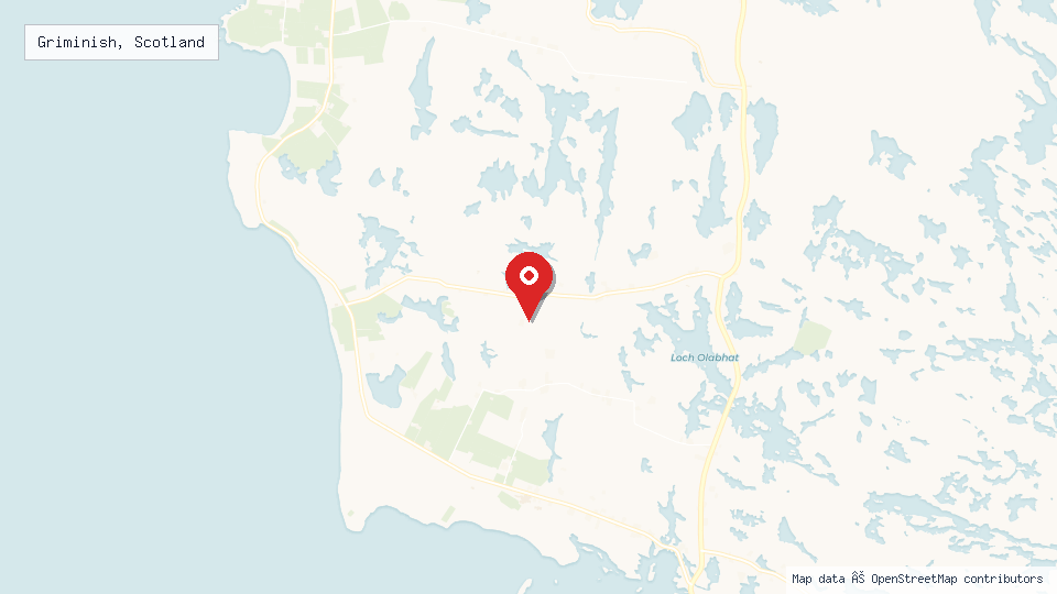 Street map of Griminish, Scotland with location pin