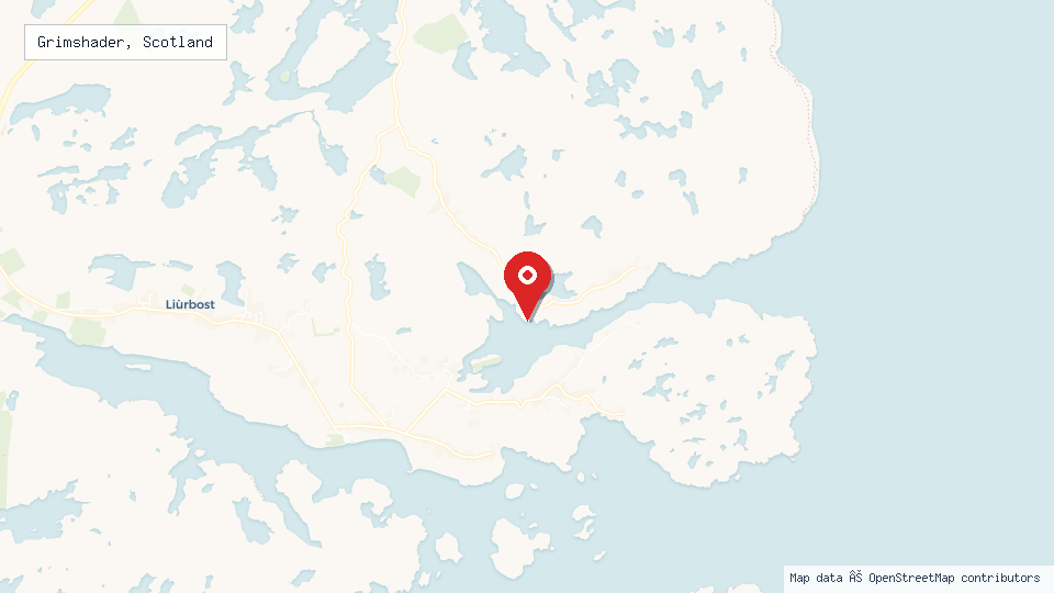Street map of Grimshader, Scotland with location pin