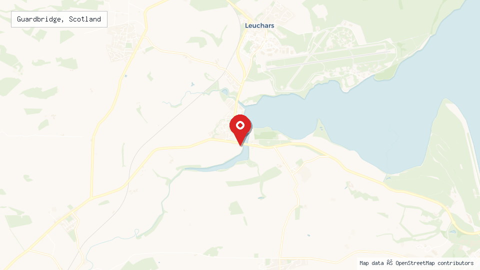 Street map of Guardbridge, Scotland with location pin