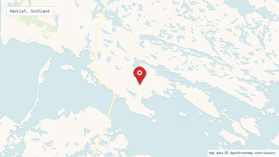Street map of Hacklet, Scotland with location pin