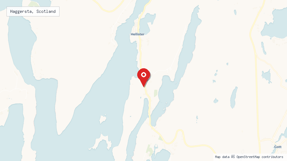 Street map of Haggersta, Scotland with location pin