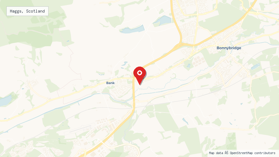 Street map of Haggs, Scotland with location pin