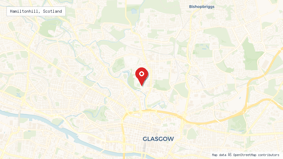 Street map of Hamiltonhill, Scotland with location pin