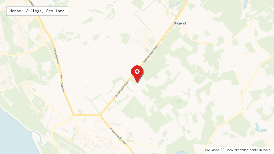 Street map of Hansel Village, Scotland with location pin