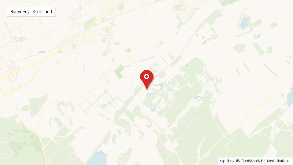 Street map of Harburn, Scotland with location pin