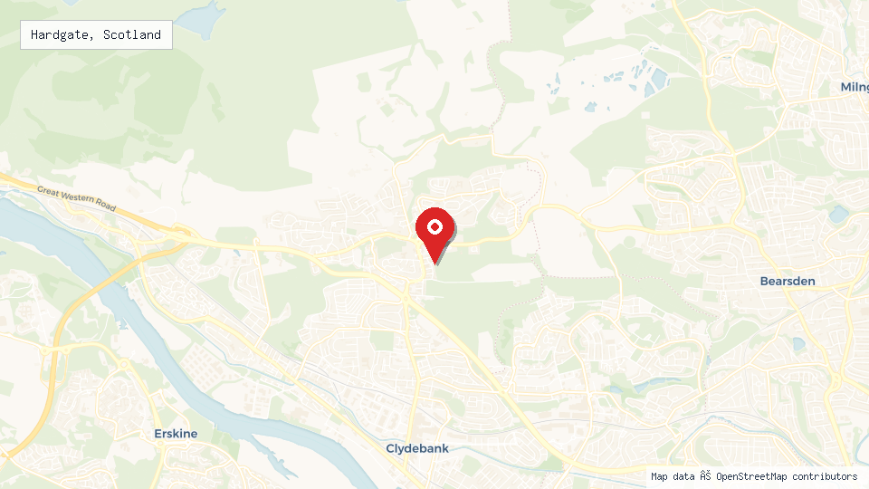 Street map of Hardgate, Scotland with location pin