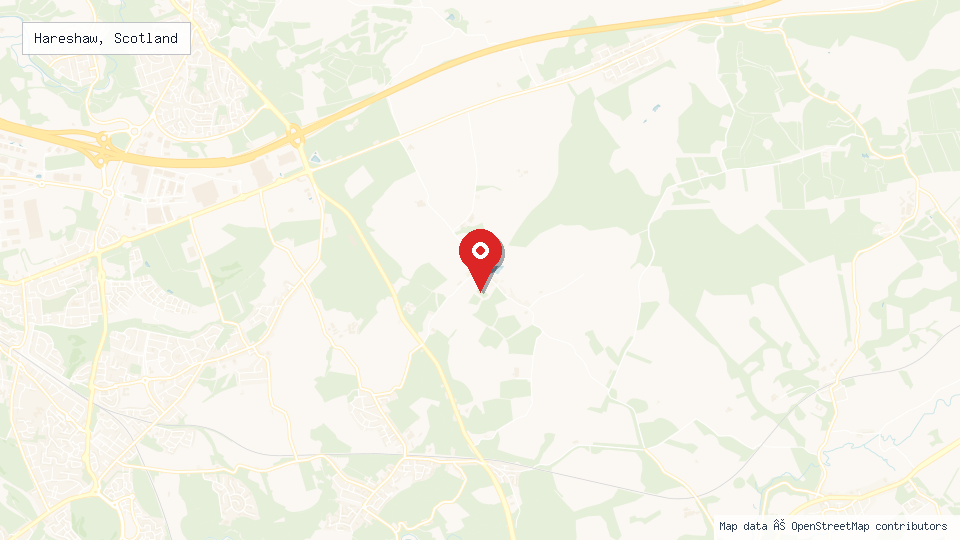 Street map of Hareshaw, Scotland with location pin