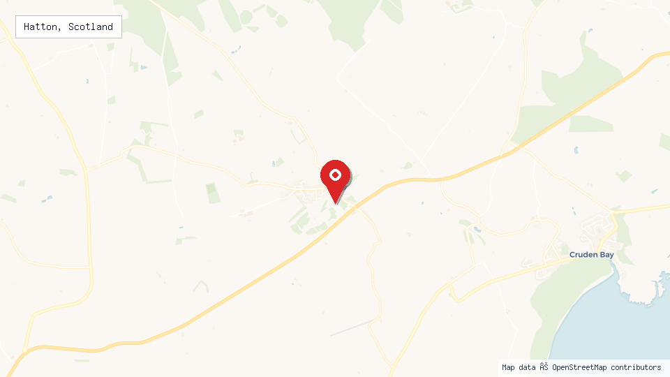 Street map of Hatton, Scotland with location pin